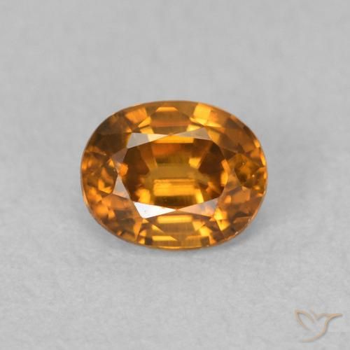 0.64ct 天然 オレンジブラウン ジルコン, 楕円形, VVS