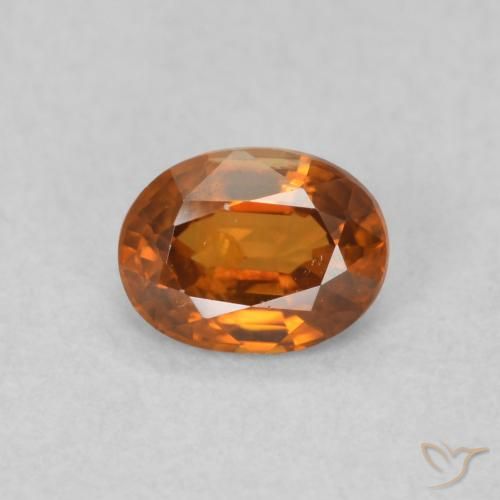 0.52ct 天然 ミディアムオレンジ ジルコン, 楕円形, VS