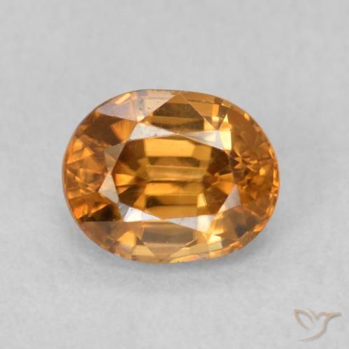 0.95ct 天然 オレンジブラウン ジルコン, 楕円形, VS
