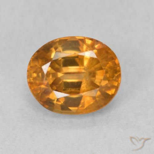 1.04ct 天然 オレンジブラウン ジルコン, 楕円形, VS