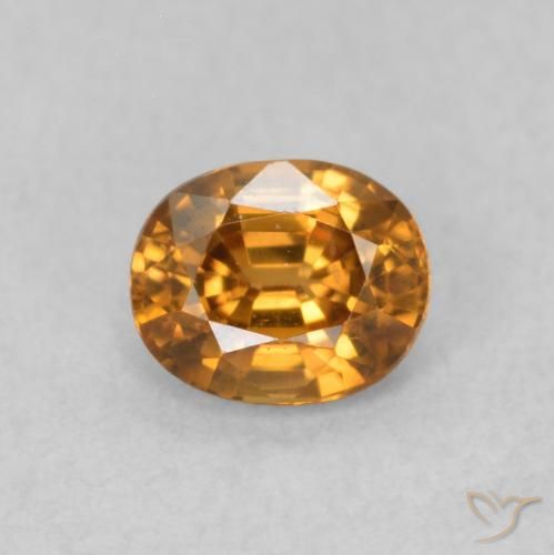 0.67ct 天然 オレンジブラウン ジルコン, 楕円形, VS