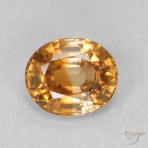 0.96ct 天然 オレンジブラウン ジルコン, 楕円形, VVS-VS