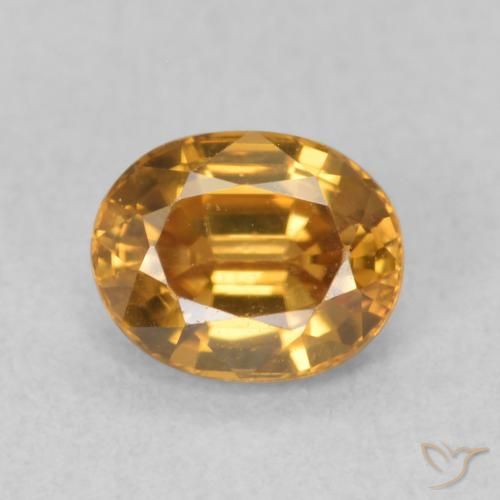 1.00ct 天然 ゴールドブラウン ジルコン, 楕円形, VVS-VS