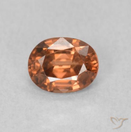 0.59ct 天然 ライトオレンジ ジルコン, 楕円形, VVS-VS