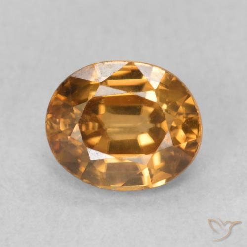 1.02ct 天然 オレンジブラウン ジルコン, 楕円形, VVS-VS