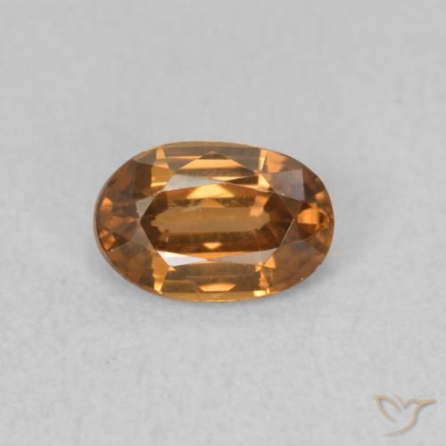 0.75ct 天然 ミディアムオレンジ ジルコン, 楕円形, VVS-VS