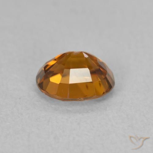 0.99カラットの天然Medium Dark-Orangeジルコン、楕円形、VVS-VS