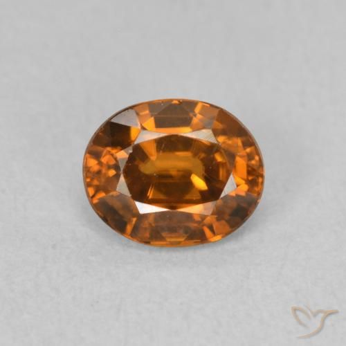 1.07ct 天然 Medium Dark-Orange ジルコン, 楕円形, VVS
