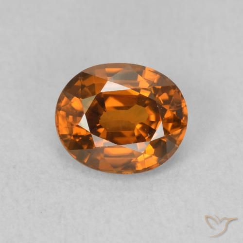 1.09ct 天然 ミディアムオレンジ ジルコン, 楕円形, VVS