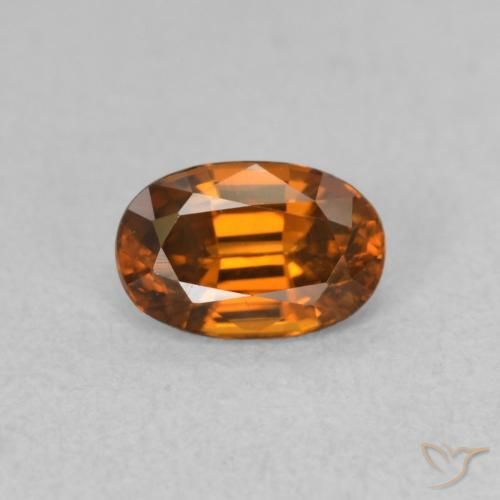 0.80ct 天然 ミディアムオレンジ ジルコン, 楕円形, VVS