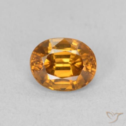 1.07ct 天然 ミディアムオレンジ ジルコン, 楕円形, VVS