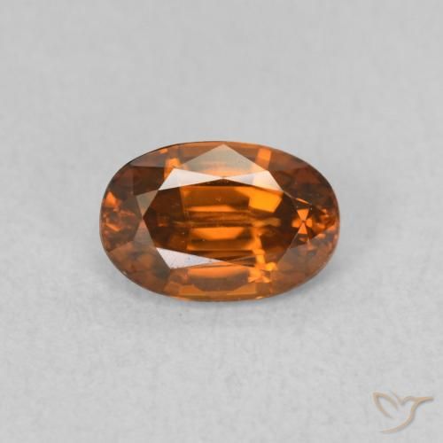 0.82ct 天然 Medium Dark-Orange ジルコン, 楕円形, VVS