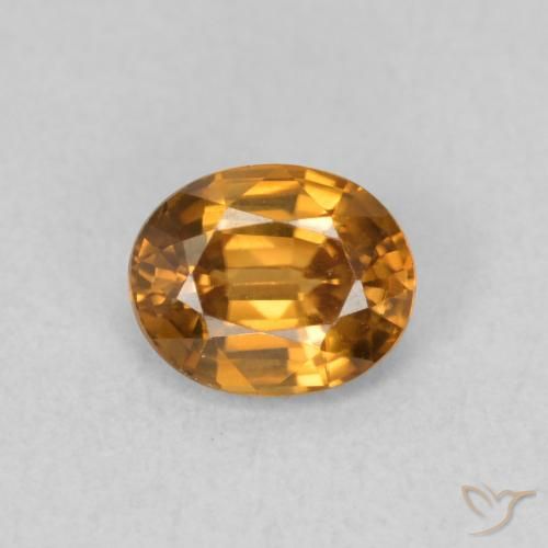 0.94ct 天然 ミディアムオレンジ ジルコン, 楕円形, VVS