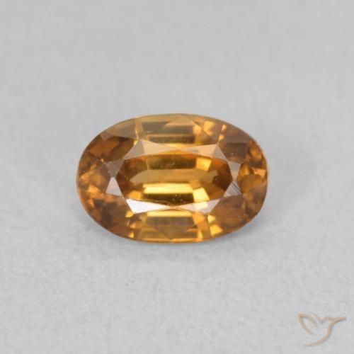 0.80ct 天然 ミディアムオレンジ ジルコン, 楕円形, VVS