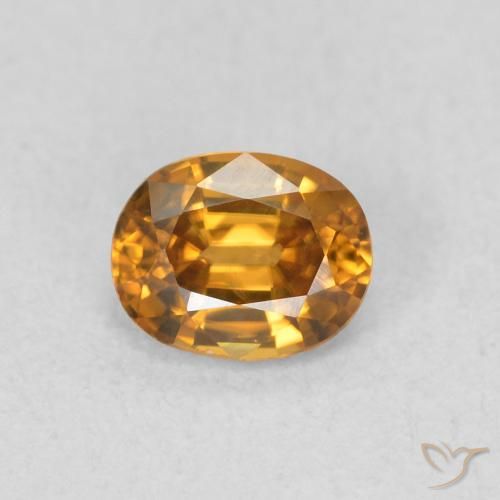 0.65ct 天然 茶色がかったオレンジ ジルコン, 楕円形, VVS-VS