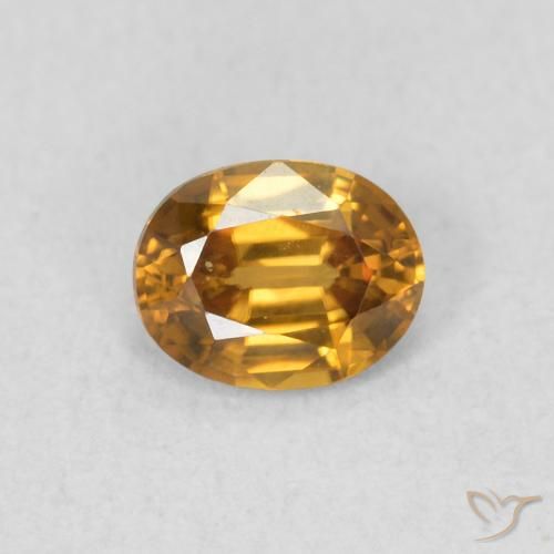 0.58ct 天然 ゴールドブラウン ジルコン, 楕円形, VVS
