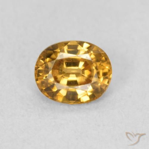 0.65ct 天然 茶色がかったゴールド ジルコン, 楕円形, VS