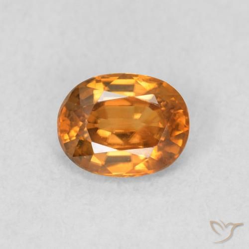 0.61ct 天然 ミディアムオレンジ ジルコン, 楕円形, VVS-VS