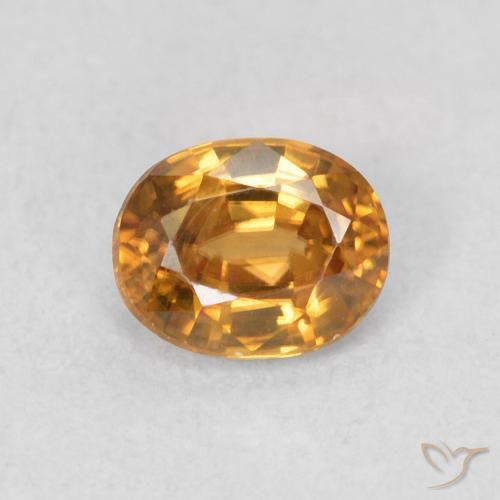 0.64ct 天然 茶色がかったゴールド ジルコン, 楕円形, VVS-VS