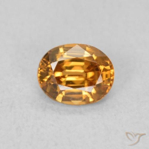 0.62ct 天然 ミディアムオレンジ ジルコン, 楕円形, VVS