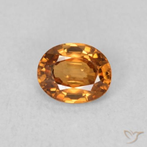 0.61ct 天然 ミディアムオレンジ ジルコン, 楕円形, VVS