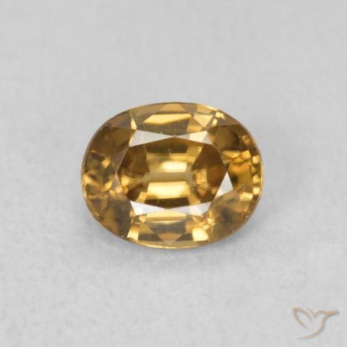 0.64ct 天然 ゴールドブラウン ジルコン, 楕円形, VVS