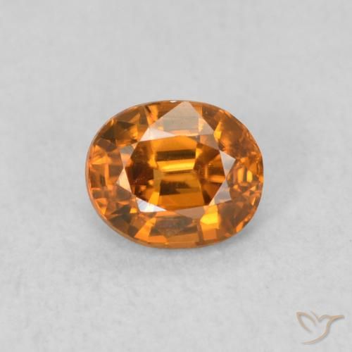 0.64ct 天然 ミディアムオレンジ ジルコン, 楕円形, VVS