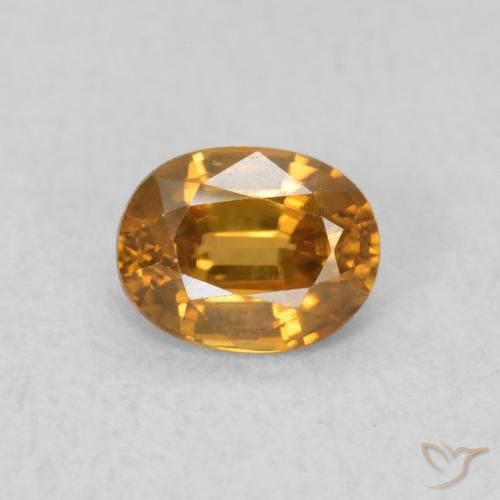 0.63ct 天然 オレンジブラウン ジルコン, 楕円形, VVS