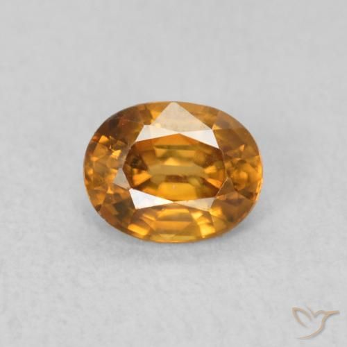 0.62ct 天然 オレンジブラウン ジルコン, 楕円形, VVS-VS