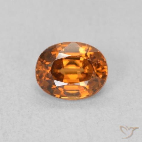 0.67ct 天然 ディープオレンジ ジルコン, 楕円形, VVS
