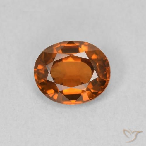 0.82ct 天然 ミディアムオレンジ ジルコン, 楕円形, VVS