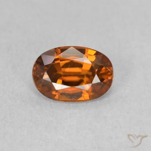 0.80ct 天然 ミディアムオレンジ ジルコン, 楕円形, VVS