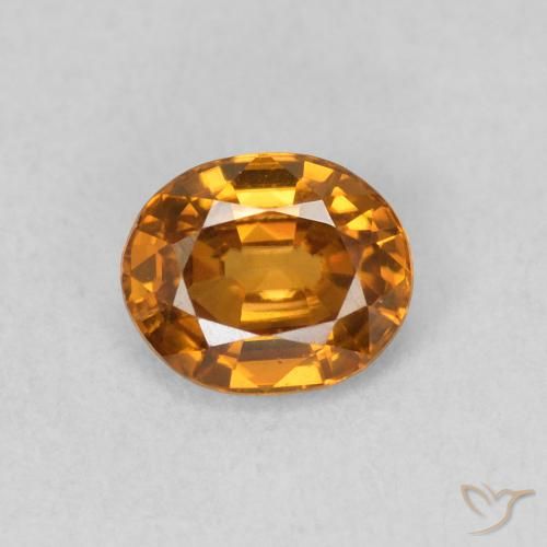 0.94ct 天然 茶色がかったオレンジ ジルコン, 楕円形, VVS