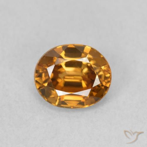 1.02ct 天然 ミディアムオレンジ ジルコン, 楕円形, VVS