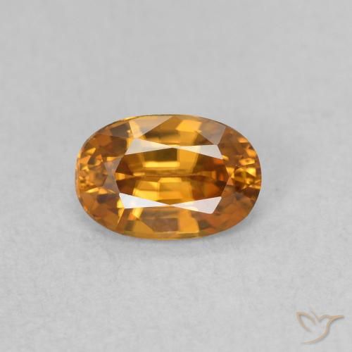 0.74ct 天然 ミディアムオレンジ ジルコン, 楕円形, VVS