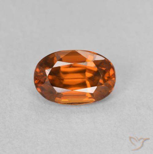 0.85ct 天然 ファイアオレンジ ジルコン, 楕円形, VVS