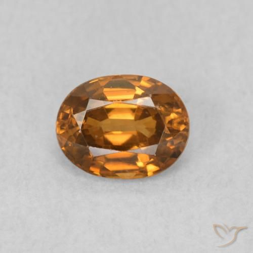 0.59ct 天然 オレンジブラウン ジルコン, 楕円形, VVS-VS