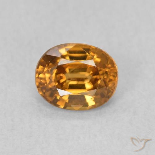 0.66ct 天然 ゴールドブラウン ジルコン, 楕円形, VVS-VS