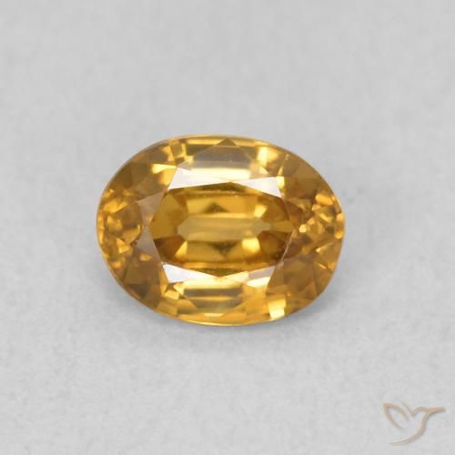 0.57ct 天然 ゴールデンオレンジ ジルコン, 楕円形, VVS-VS