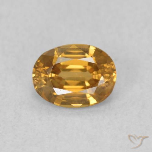 0.62ct 天然 ゴールデンオレンジ ジルコン, 楕円形, VVS