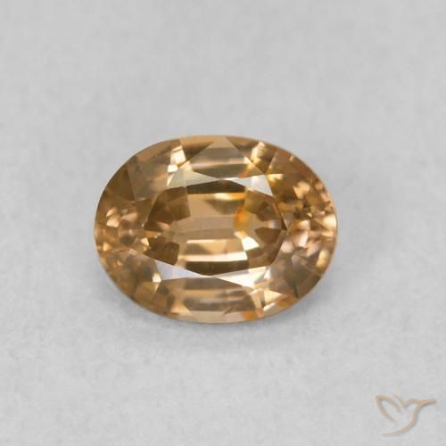 0.60ct 天然 ゴールデンピーチ ジルコン, 楕円形, VVS