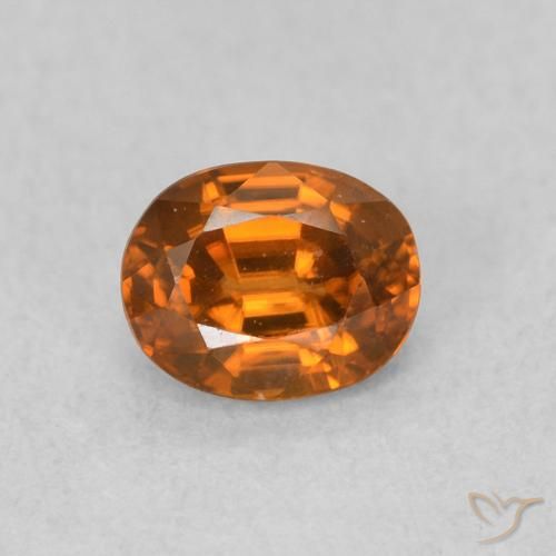 0.68ct 天然 ミディアムオレンジ ジルコン, 楕円形, VVS