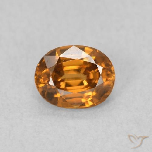 0.60ct 天然 ゴールドブラウン ジルコン, 楕円形, VVS