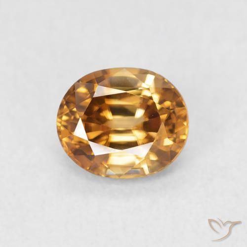 0.96ct 天然 ミディアムオレンジ ジルコン, 楕円形, VVS