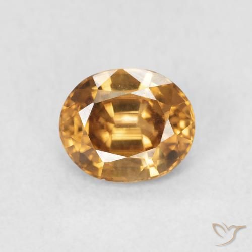 0.96ct 天然 ミディアムオレンジ ジルコン, 楕円形, VVS