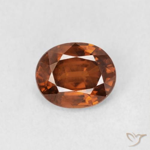 0.94ct 天然 赤みがかったオレンジ ジルコン, 楕円形, VS