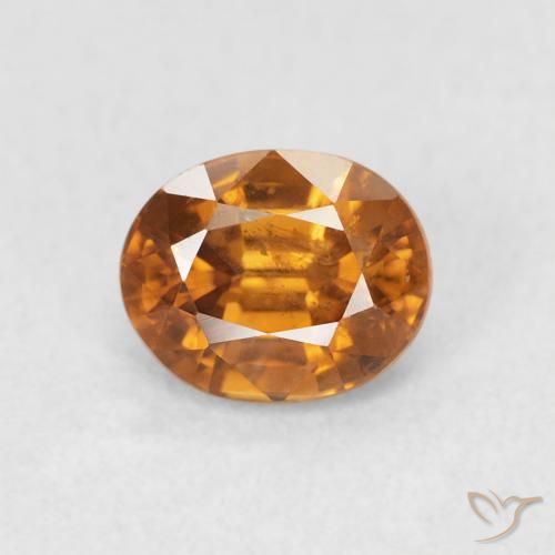 1.12ct 天然 ミディアムオレンジ ジルコン, 楕円形, VS