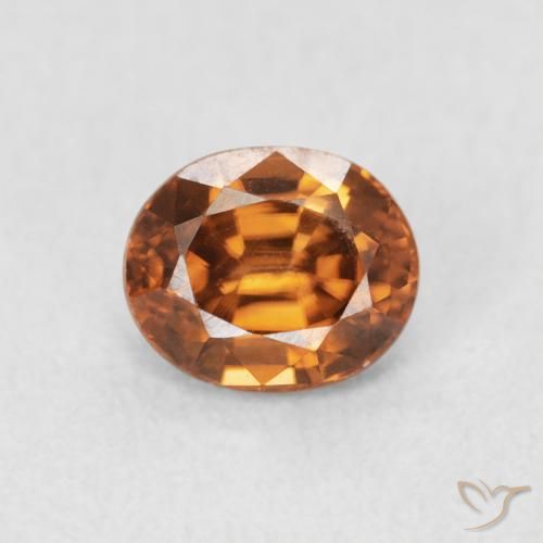 1.07ct 天然 ミディアムオレンジ ジルコン, 楕円形, VVS-VS