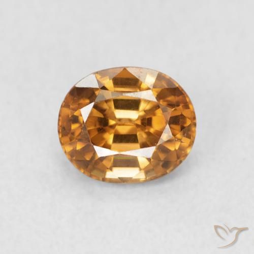 1.06ct 天然 ミディアムオレンジ ジルコン, 楕円形, VS