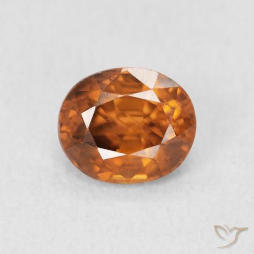 1.07ct 天然 ミディアムオレンジ ジルコン, 楕円形, VVS-VS